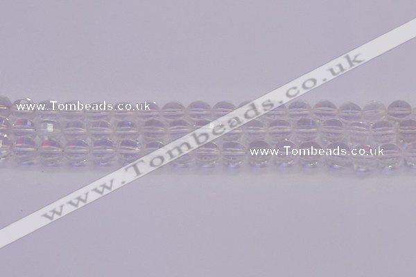 CCC621 15.5 inches 6mm faceted round natural white crystal beads