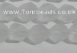 CCC628 15.5 inches 10mm faceted nuggets matte white crystal beads