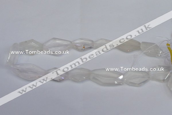 CCC755 15.5 inches 18*25mm - 25*35mm freeform white crystal beads