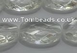 CCC805 15.5 inches 18*25mm faceted oval natural white crystal beads