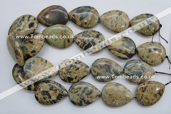 CCD09 15.5 inches 30*40mm flat teardrop cordierite beads wholesale