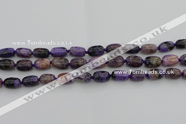 CCG111 15.5 inches 10*14mm drum charoite gemstone beads