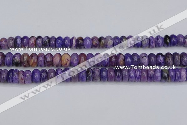 CCG118 15.5 inches 6*11mm rondelle charoite gemstone beads