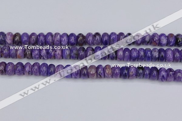 CCG123 15.5 inches 6*11mm rondelle charoite gemstone beads