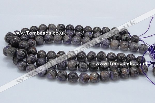 CCG23 15.5 inches 14mm round natural charoite gemstone beads