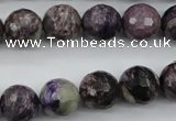 CCG54 15.5 inches 12mm faceted round natural charoite beads