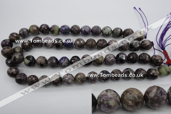 CCG55 15.5 inches 14mm faceted round natural charoite beads