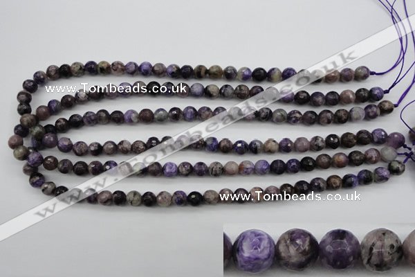 CCG56 15.5 inches 7mm faceted round natural charoite beads