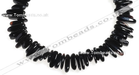 CCH03 16 inches black agate chips gemstone beads wholesale