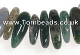 CCH05 16 inches moss agate chips gemstone beads wholesale