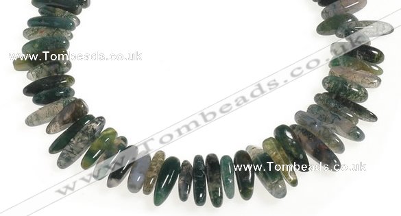 CCH05 16 inches moss agate chips gemstone beads wholesale