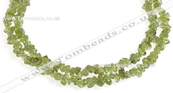 CCH16 35 inches green peridot chips gemstone beads wholesale