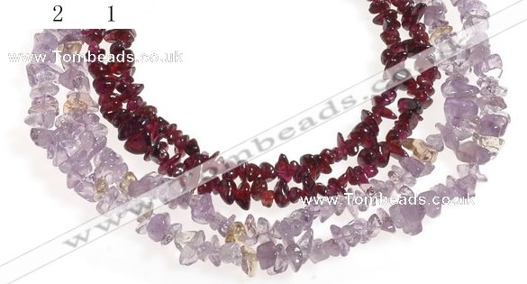 CCH19 34 inches garnet chips & amethyst chips beads wholesale