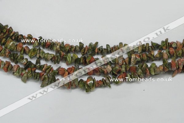 CCH203 34 inches 3*5mm unakite chips gemstone beads wholesale