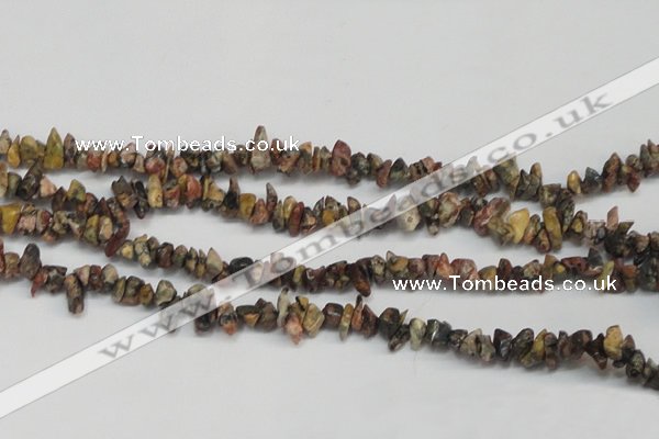 CCH204 34 inches 3*5mm red leopard skin jasper chips beads wholesale