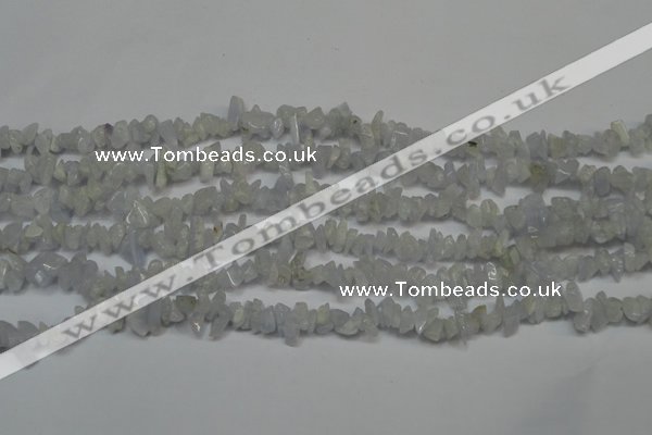 CCH205 34 inches 3*5mm blue chalcedony chips gemstone beads wholesale