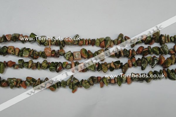 CCH225 34 inches 5*8mm unakite chips gemstone beads wholesale