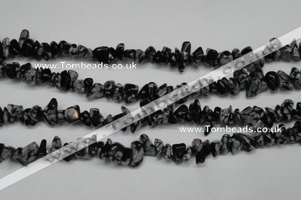 CCH227 34 inches 5*8mm snowflake obsidian chips gemstone beads wholesale