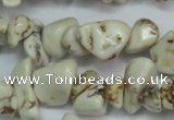 CCH232 34 inches 5*8mm white howlite turquoise chips beads wholesale