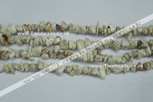 CCH232 34 inches 5*8mm white howlite turquoise chips beads wholesale