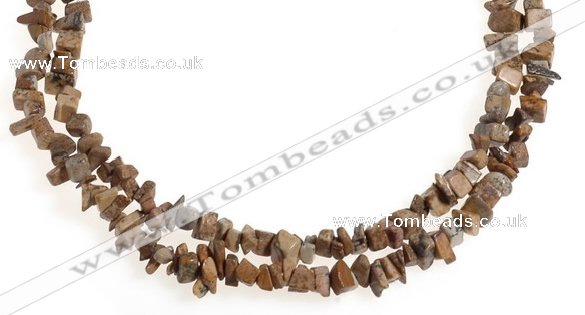 CCH27 35 inches picture jasper chips gemstone beads wholesale