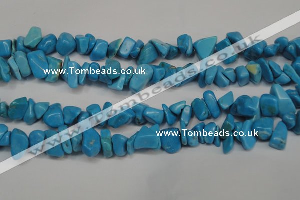 CCH282 34 inches 8*12mm dyed turquoise chips beads wholesale