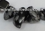 CCH299 34 inches 8*12mm snowflake obsidian chips gemstone beads wholesale