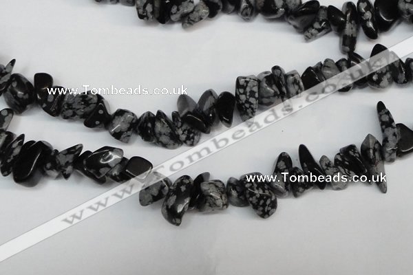 CCH299 34 inches 8*12mm snowflake obsidian chips gemstone beads wholesale