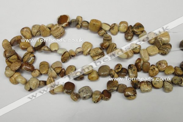 CCH331 15.5 inches 10*15mm picture jasper chips beads wholesale