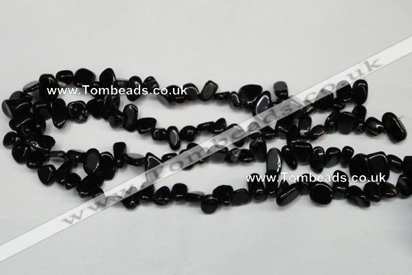 CCH332 15.5 inches 10*15mm black agate chips gemstone beads wholesale