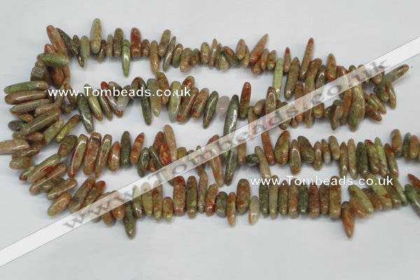 CCH342 15.5 inches 5*20mm New unakite chips gemstone beads wholesale