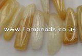 CCH408 15.5 inches 6*20mm - 7*30mm yellow jade chips beads