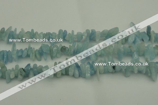 CCH603 15.5 inches 3*12mm - 4*16mm aquamarine chips gemstone beads