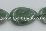 CCJ08 15.5 inches 22*30mm flat teardrop natural African jade beads