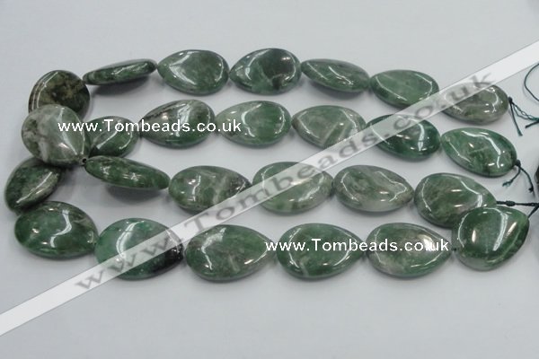 CCJ08 15.5 inches 22*30mm flat teardrop natural African jade beads