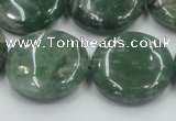 CCJ09 15.5 inches 25mm flat round natural African jade beads wholesale