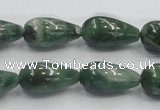 CCJ10 15.5 inches 10*20mm teardrop natural African jade beads wholesale