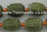 CCJ231 15.5 inches 13*18mm carved buddha China jade beads