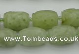 CCJ323 15.5 inches 12*16mm - 13*18mm carved drum China jade beads
