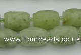 CCJ323 15.5 inches 12*16mm - 13*18mm carved drum China jade beads