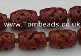 CCJ325 15.5 inches 12*16mm - 13*18mm carved drum China jade beads