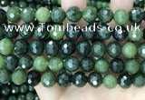 CCJ340 15.5 inches 12mm faceted round China green jade beads