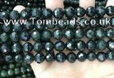 CCJ345 15.5 inches 10mm faceted round dark green jade beads