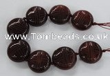 CCJ360 30mm carved coin China jade beads wholesale