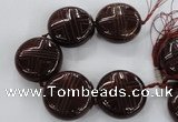 CCJ363 44mm carved coin China jade beads wholesale