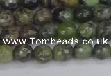 CCJ421 15.5 inches 6mm faceted round dendritic green jade beads