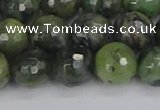 CCJ424 15.5 inches 12mm faceted round dendritic green jade beads