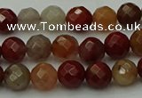 CCJ460 15.5 inches 4mm faceted round colorful jasper beads