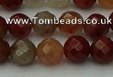 CCJ462 15.5 inches 8mm faceted round colorful jasper beads