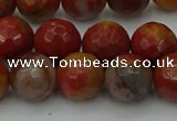 CCJ463 15.5 inches 10mm faceted round colorful jasper beads